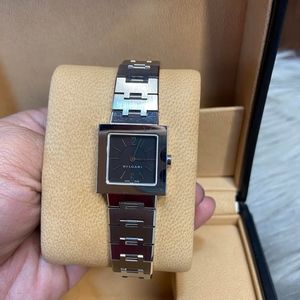 BLVGARI Quadrato Stainless steel watch